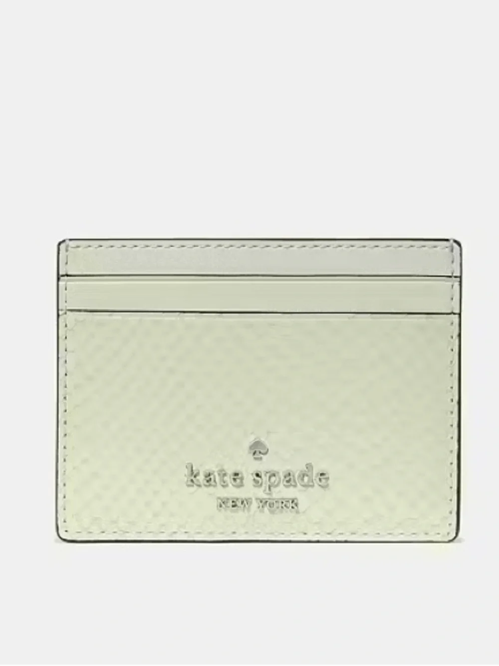 NWT Kate Spade Snake Small Slim Card Holder• Lime frosting with snake print